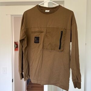 Zara Brown Sweatshirt with Pocket Detail